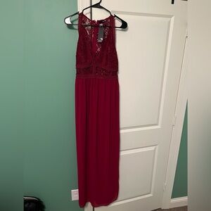 TFNC Deep Red Lace Dress